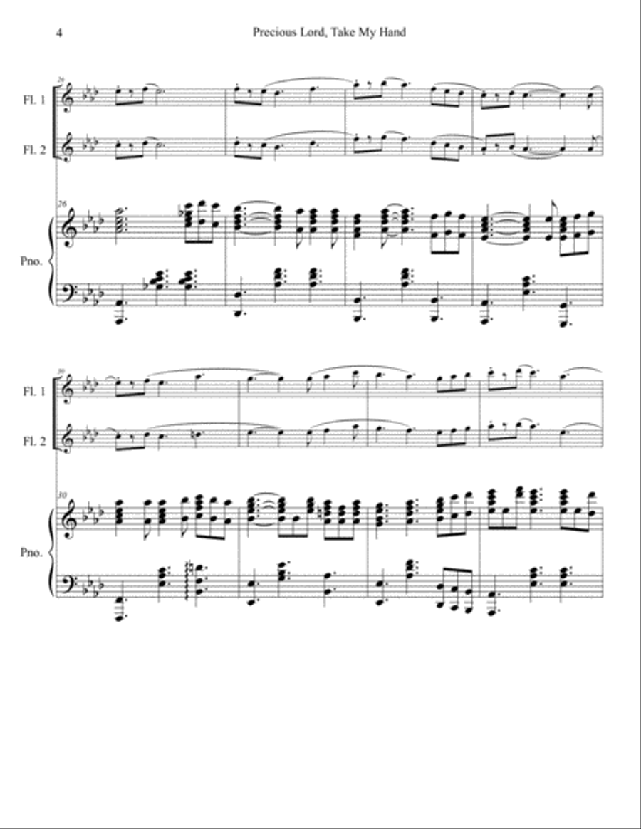 Precious Lord Take My Hand Flute Duet scores gallery preview page 5