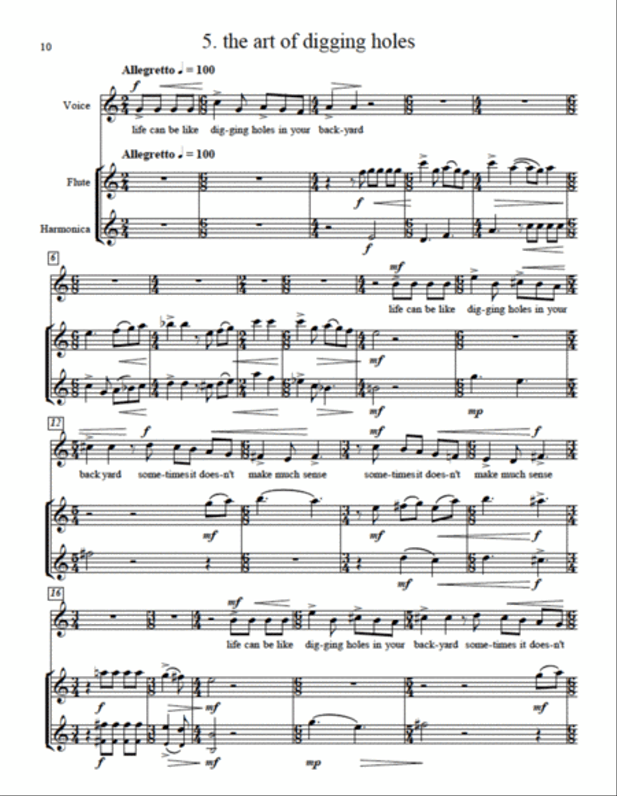 Thoughts from a Cat Flute scores gallery preview page 6
