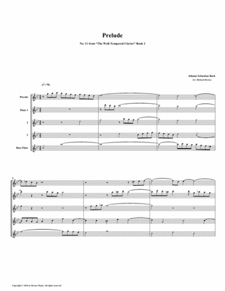 Prelude 11 from Well-Tempered Clavier, Book 2 (Flute Quintet)