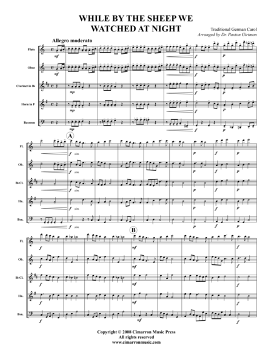 While I Watch the Sheep We Watched the Night Woodwind Quintet scores gallery preview page 1