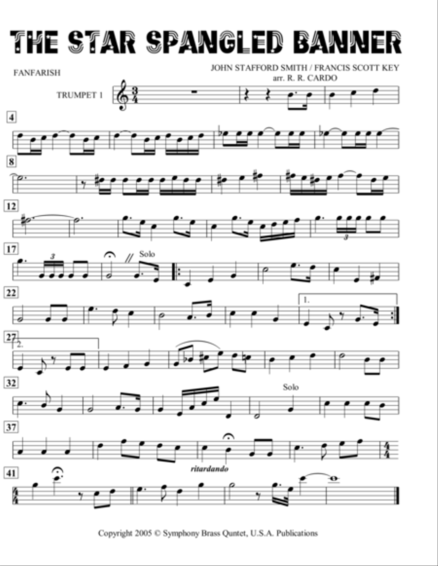 The Star Spangled Banner (with optional intro*) School and Community scores gallery preview page 1