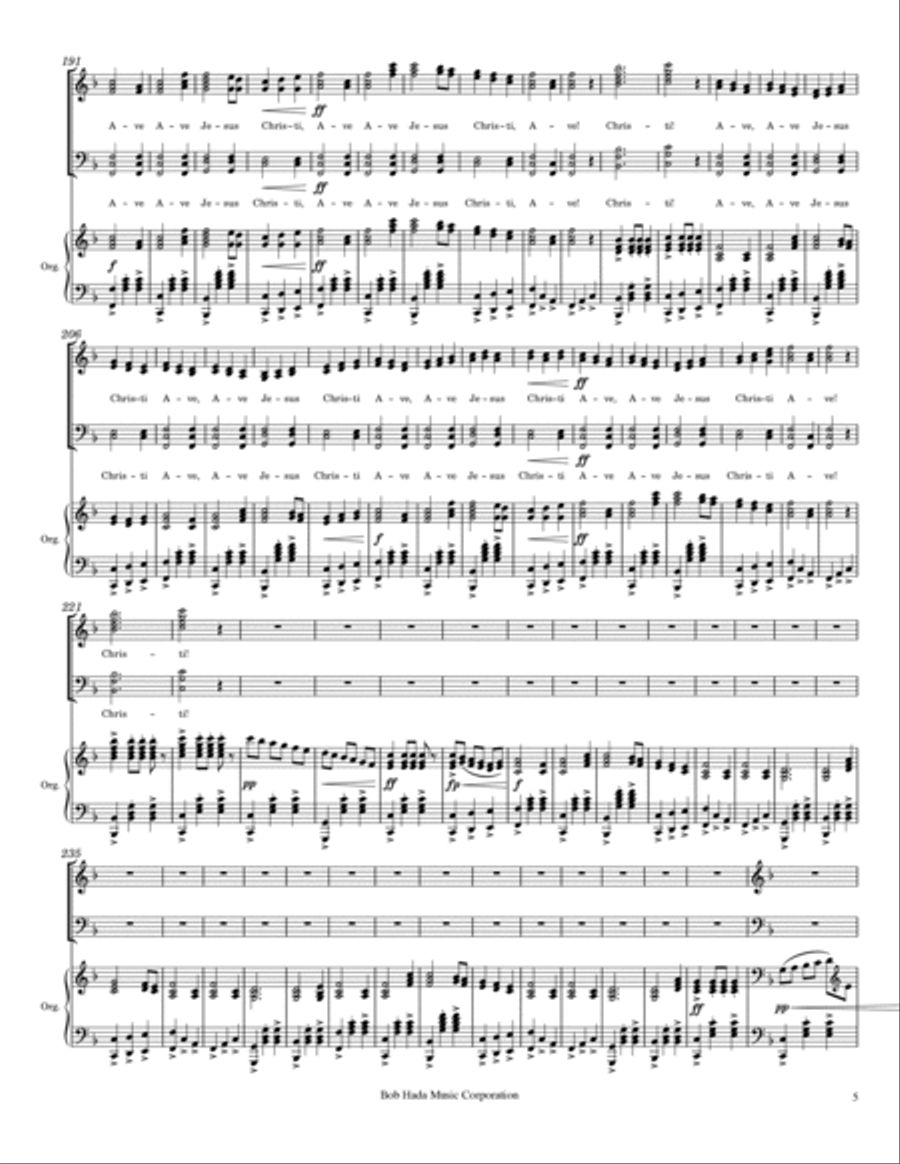 Great Day of Judgment Suite - II Movement (Ave Christi) 4-Part scores gallery preview page 5
