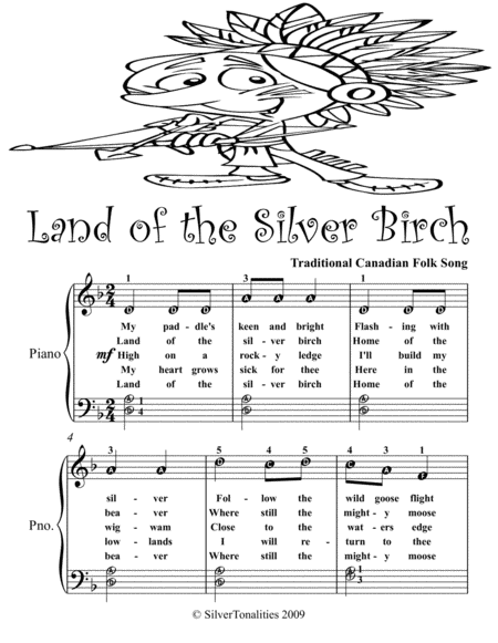 Land of the Silver Birch Easy Piano Sheet Music 2nd Edition