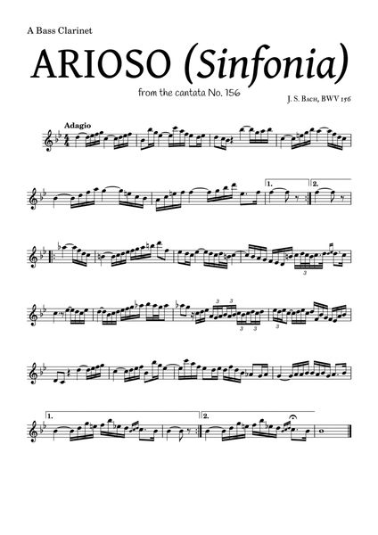 ARIOSO, by J. S. Bach (sinfonia) - for A Bass Clarinet and accompaniment image number null