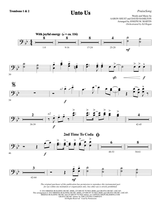 Unto Us - Trombone 1 & 2