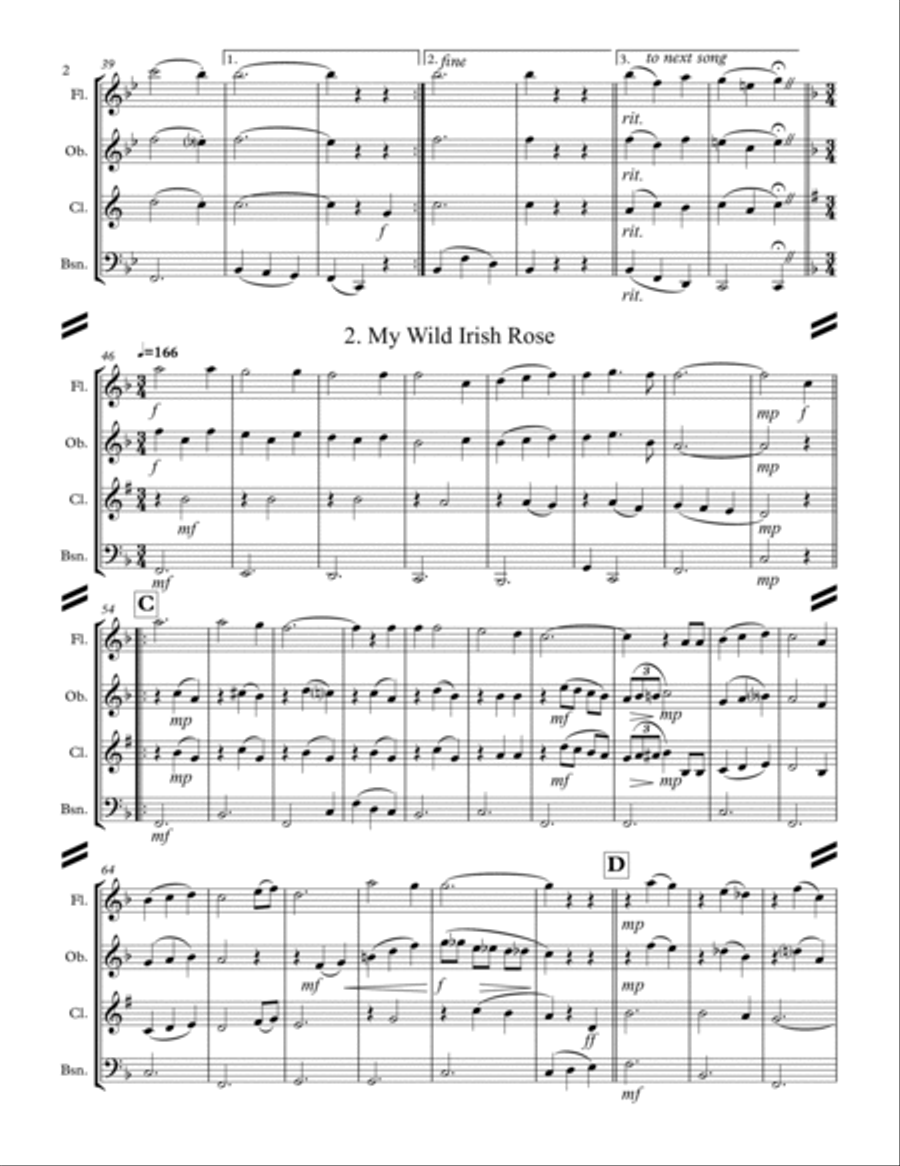 Irish Folksong Suite (for Woodwind Quartet) Woodwind Quartet scores gallery preview page 3