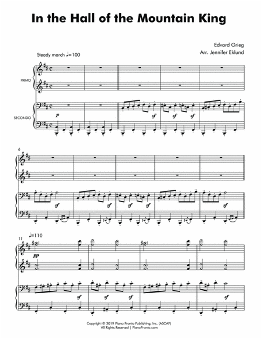 In the Hall of the Mountain King (Intermediate Piano Duet) 1 Piano, 4-Hands scores gallery preview page 2