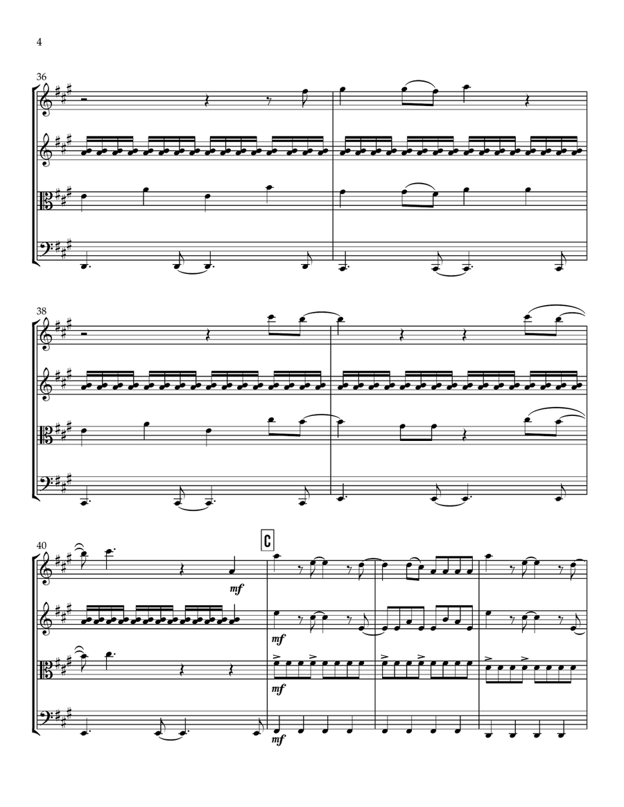 Snow On The Beach String Quartet scores gallery preview page 5