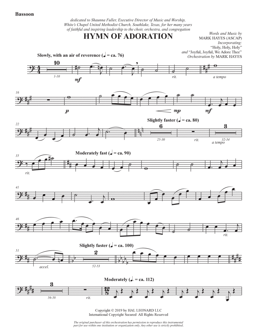 Hymn of Adoration - Bassoon