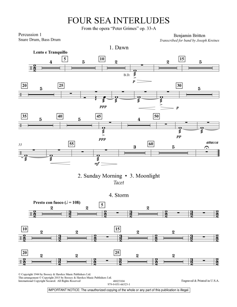Four Sea Interludes (from the opera 