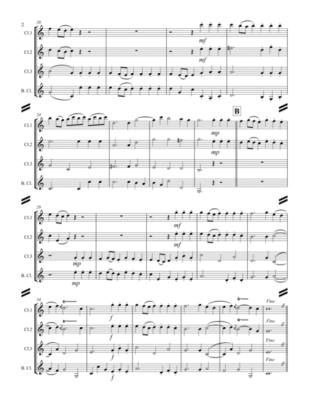 Handel - Water Music Suite No. 2 – 2. Alla Hornpipe (for Clarinet Quartet) image number null
