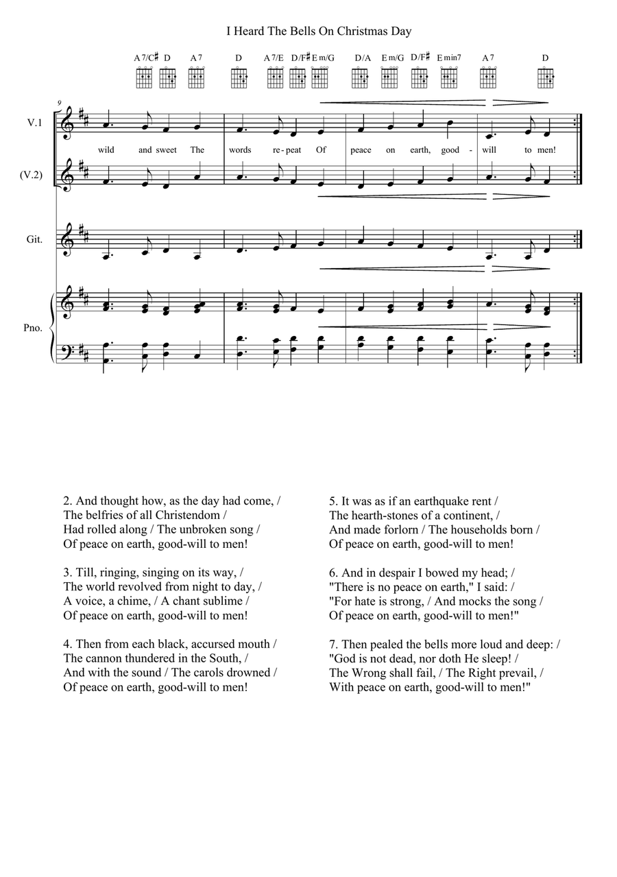 I Heard The Bells On Christmas Day Voice Solo scores gallery preview page 2