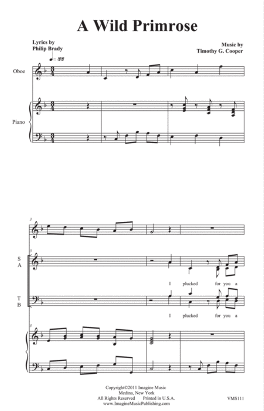 A Wild Primrose A Wild Primrose 4-Part scores gallery preview page 2