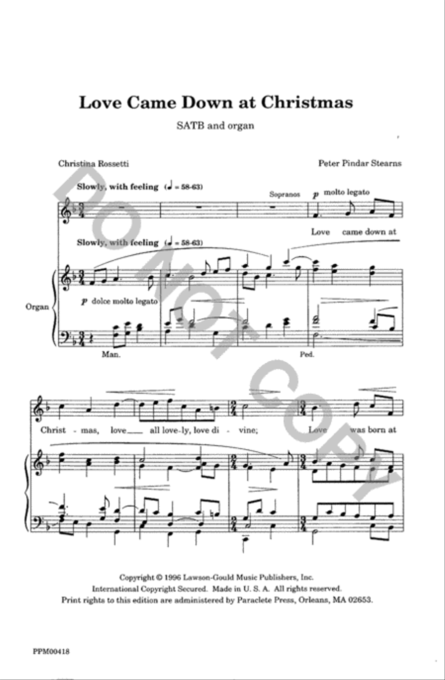 Love Came Down at Christmas 4-Part scores gallery preview page 2
