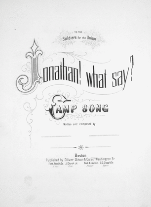 Book cover for Jonathan! What Say? Camp Song
