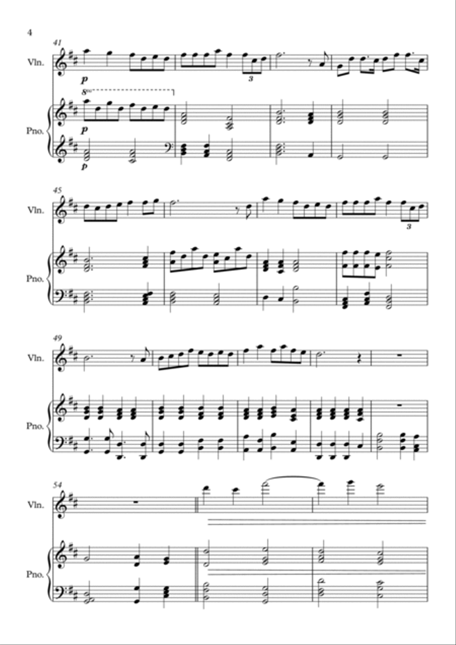 Wedding Theme - Short Pieces for Violin and Piano Violin scores gallery preview page 4