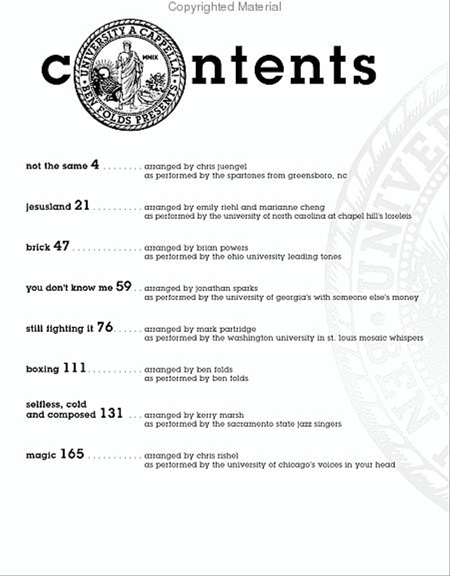 Ben Folds Presents University A Cappella! 4-Part scores gallery preview page 2