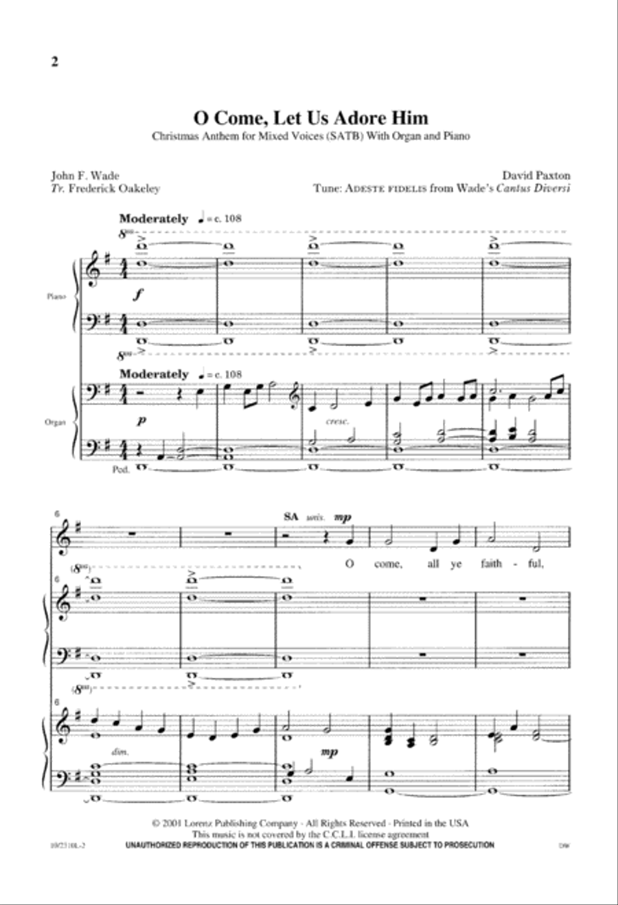O Come, Let Us Adore Him O Come, Let Us Adore Him 4-Part scores gallery preview page 2