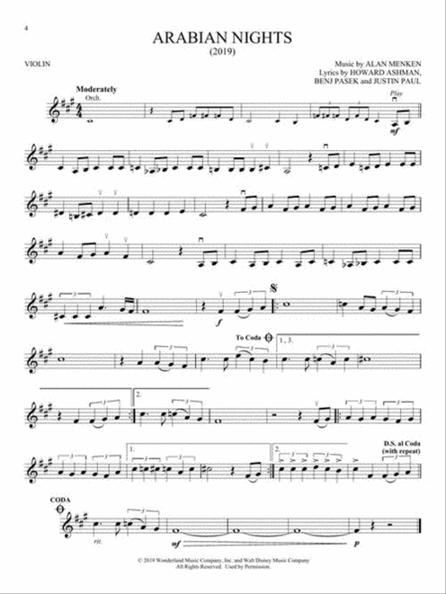 Aladdin Violin scores gallery preview page 4