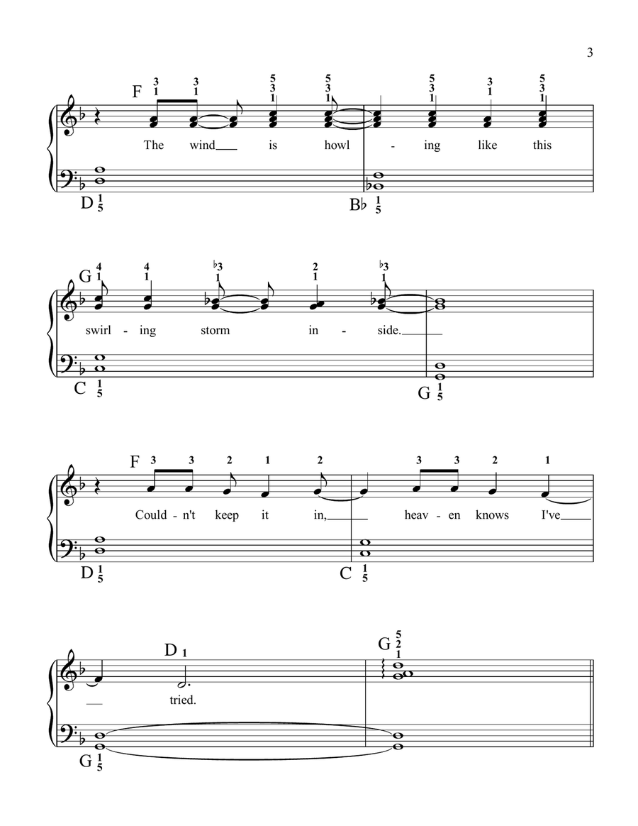 Let It Go (from Frozen) Easy Piano scores gallery preview page 3