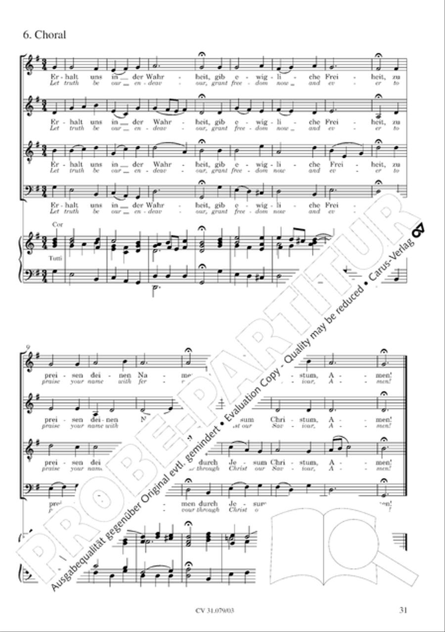 God the Lord is sun and shield (Gott, der Herr, ist Sonn und Schild) 4-Part scores gallery preview page 32