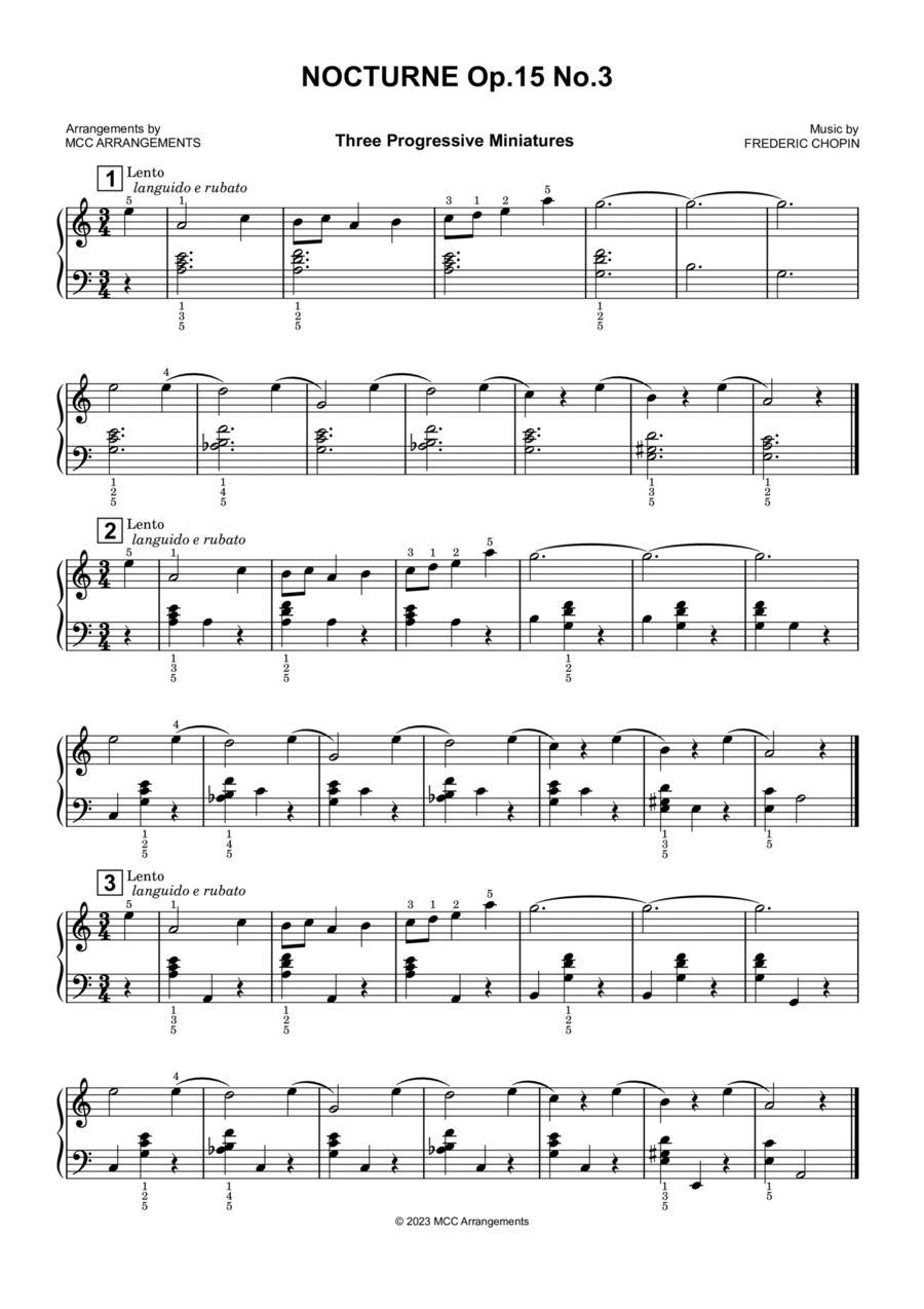 Nocturne Op.15 No.3 Piano Method scores gallery preview page 1