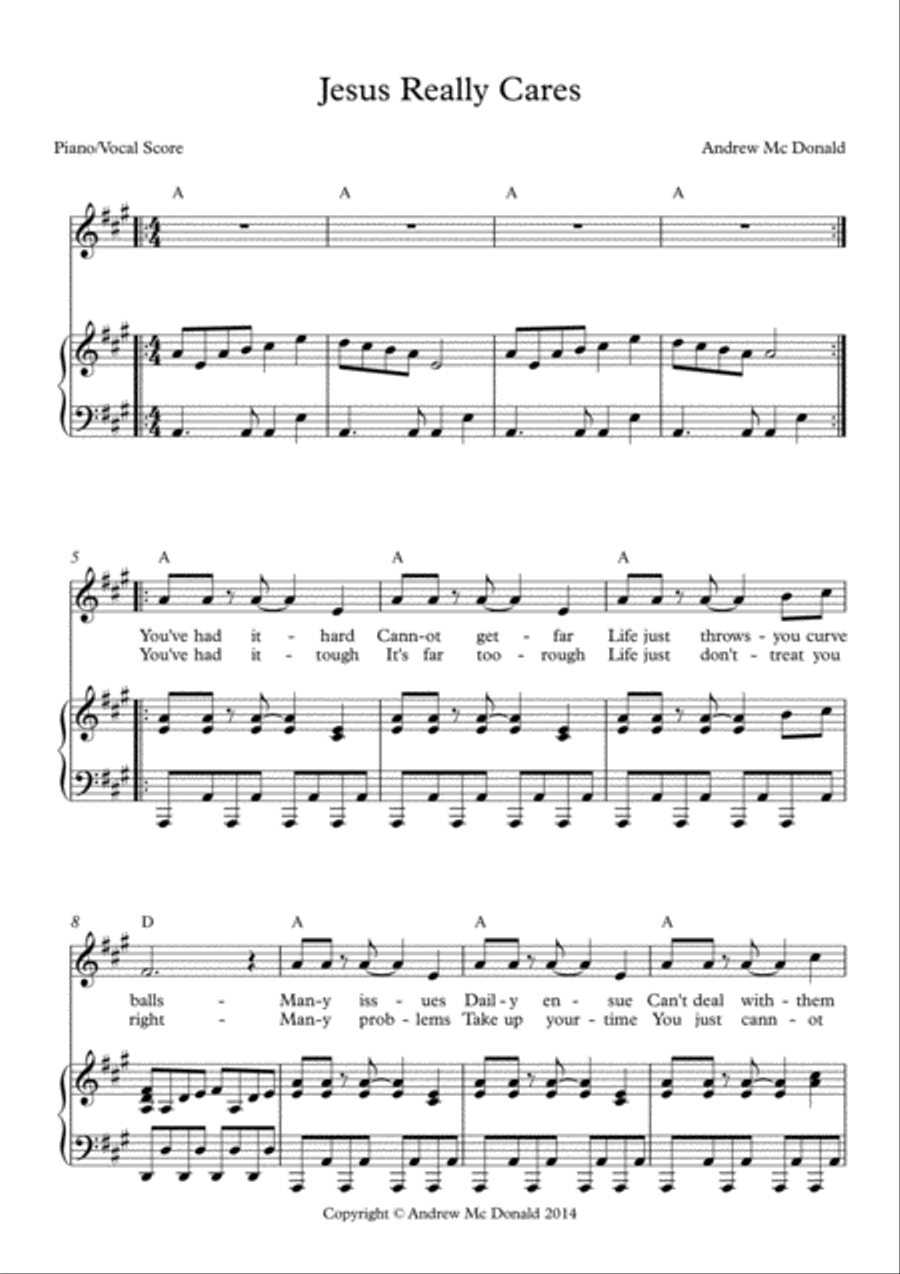Jesus Really Cares Voice scores gallery preview page 2