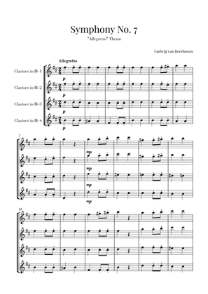 Book cover for Beethoven - Allegretto (from Symphony No. 7) - for Clarinet quartet