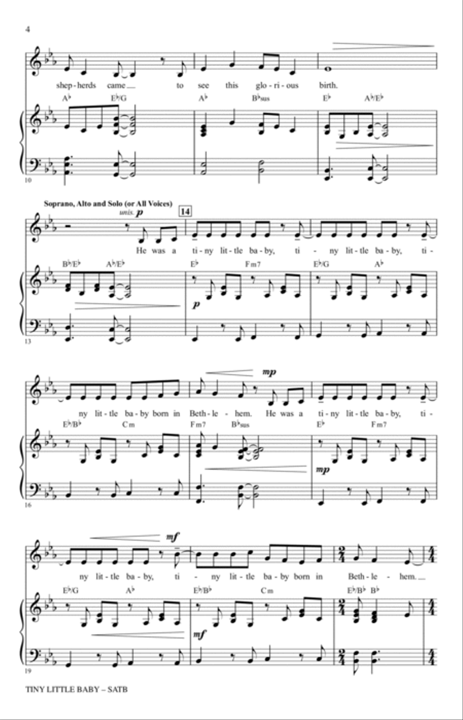 Tiny Little Baby (arr. Sean Paul) 4-Part scores gallery preview page 2