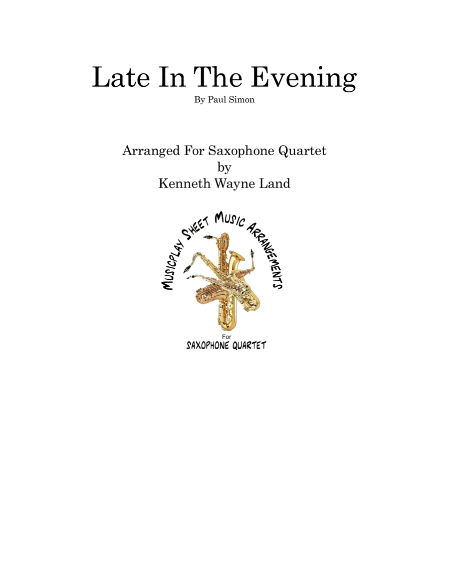Late In The Evening Saxophone Quartet scores gallery preview page 1