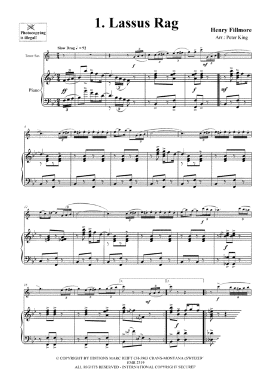 15 Rags Tenor Saxophone scores gallery preview page 3
