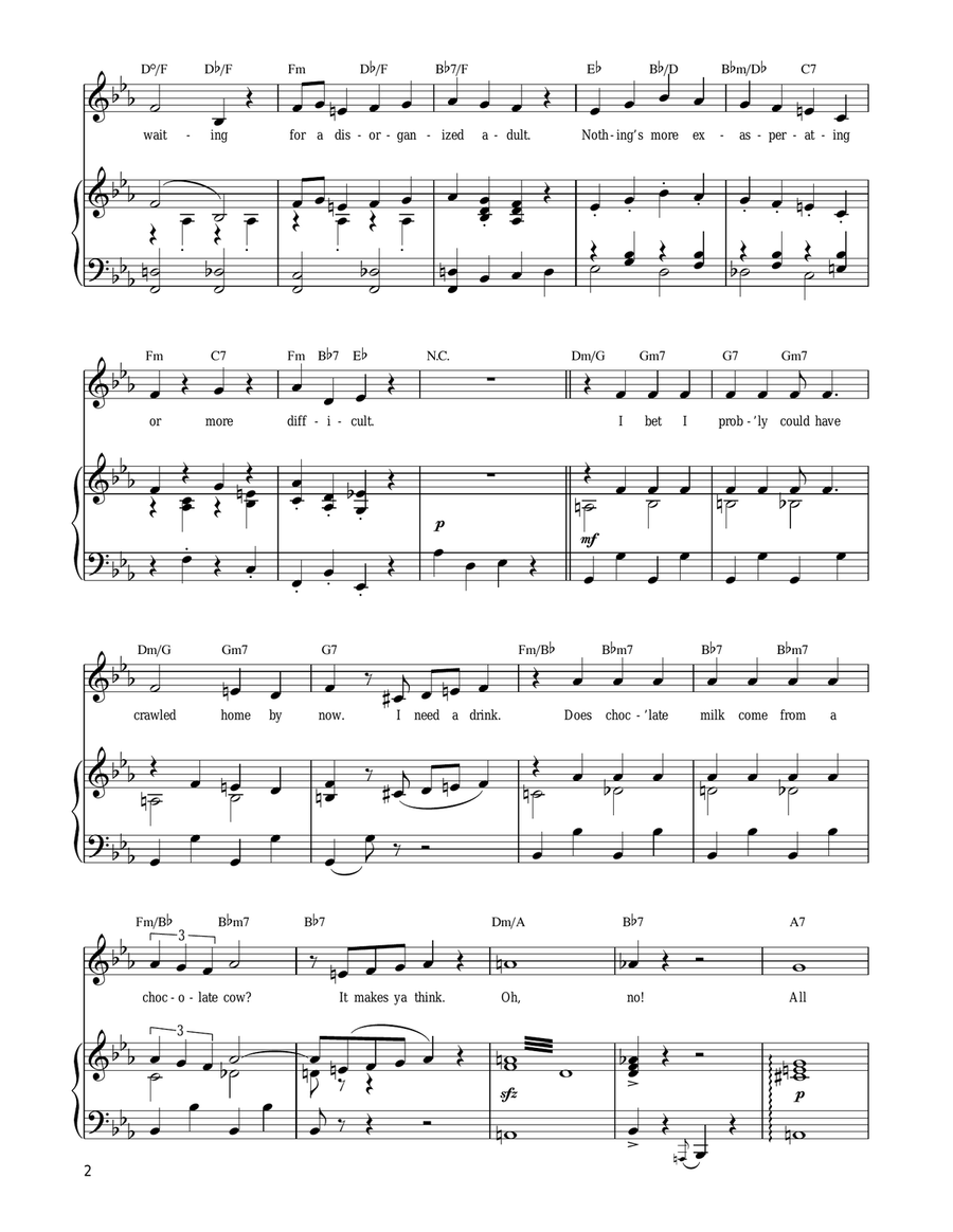 Waiting Waiting Piano, Vocal, Guitar scores gallery preview page 2