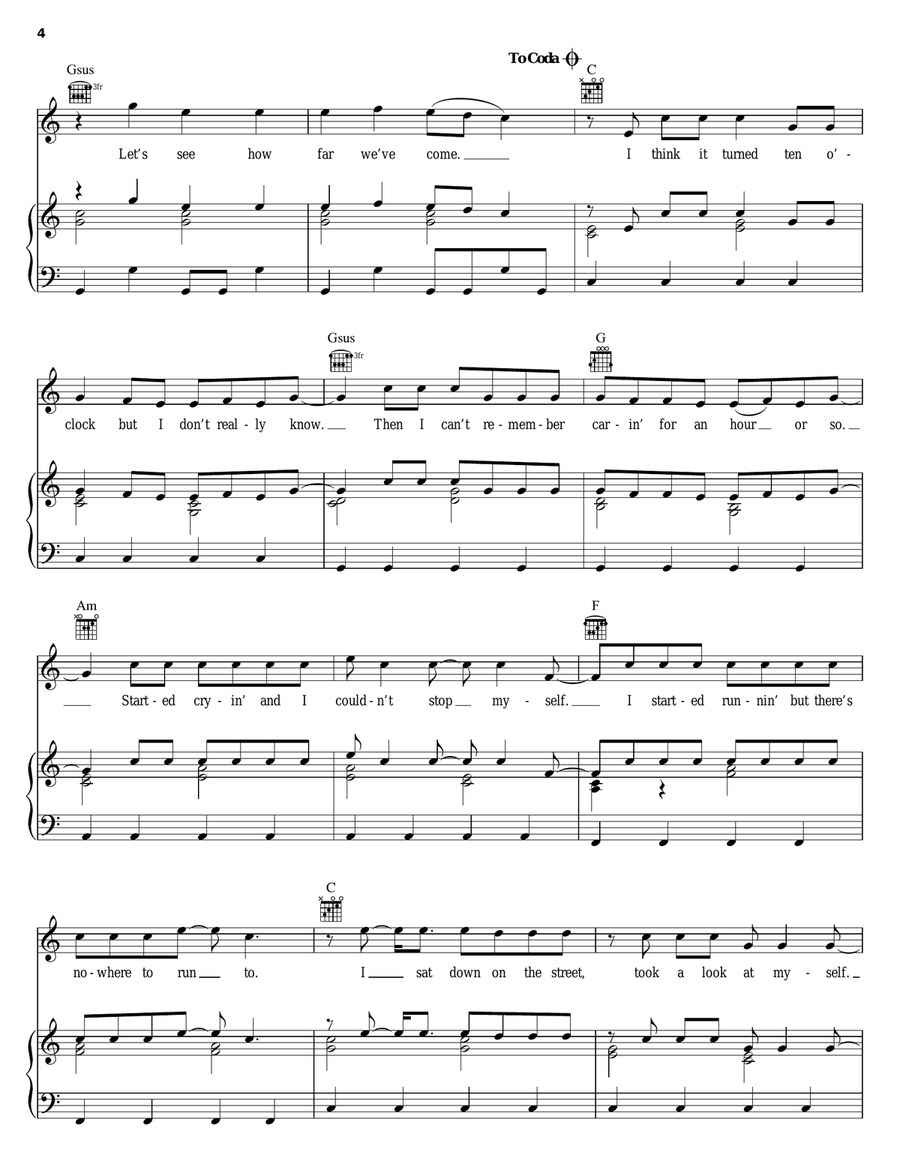How Far We've Come Piano, Vocal, Guitar scores gallery preview page 4