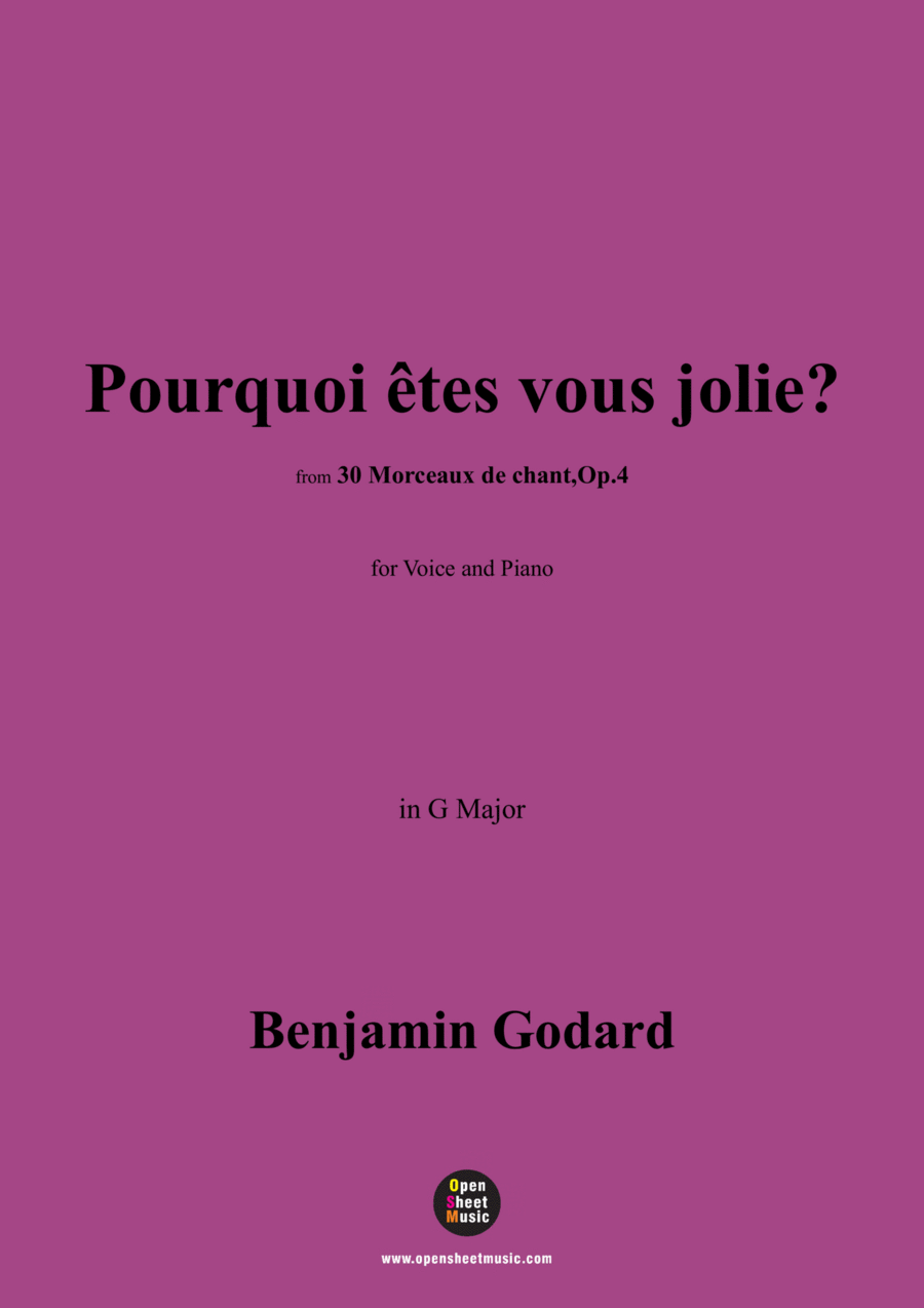 B. Godard-Pourquoi êtes vous jolie?,Op.4 No.21,in G Major Voice scores gallery preview page 1