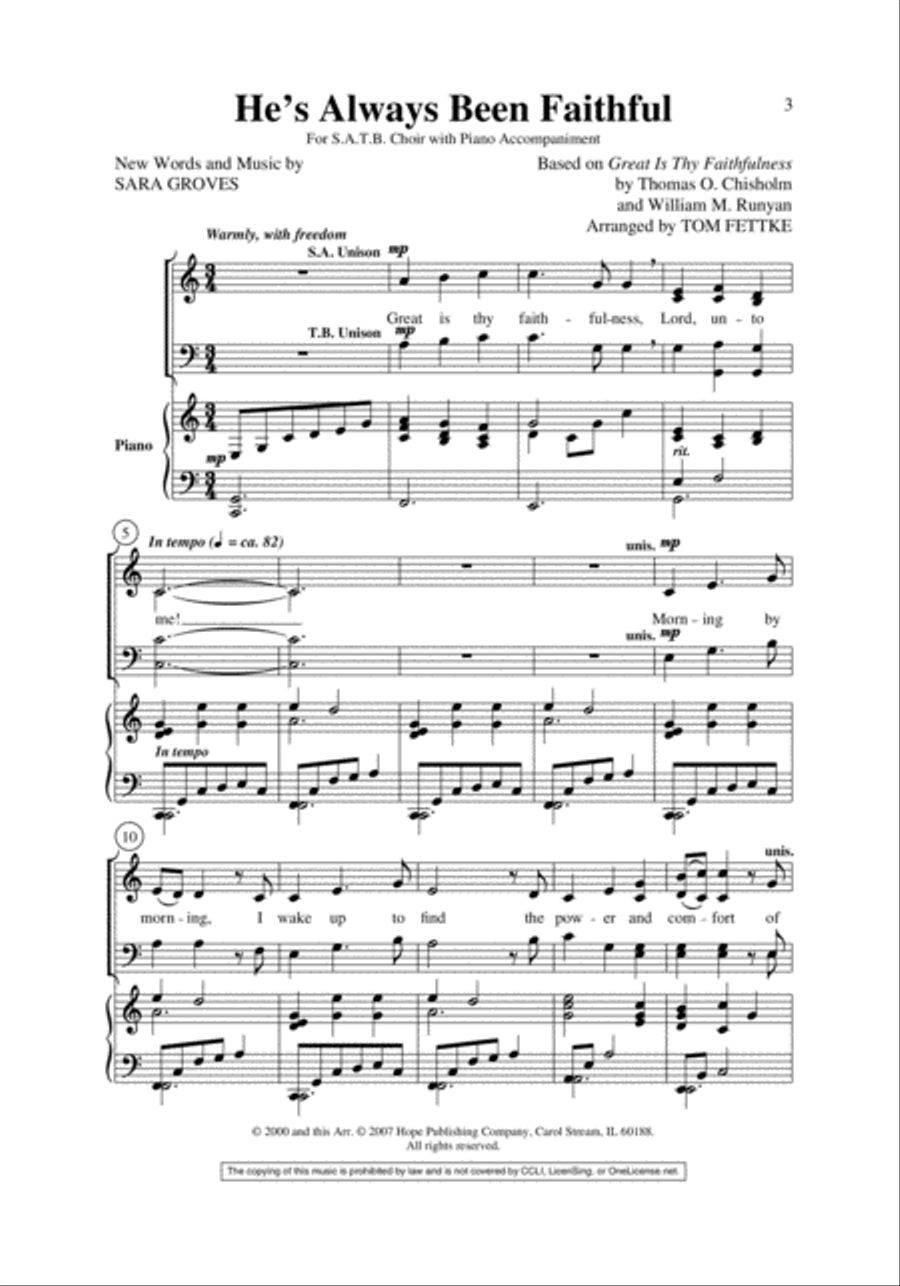 He's Always Been Faithful He's Always Been Faithful 4-Part scores gallery preview page 2