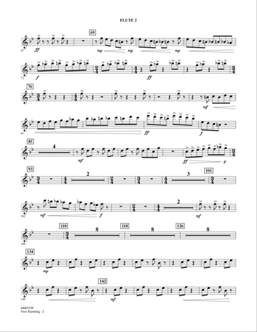 Free Running - Flute 2 Concert Band scores gallery preview page 2