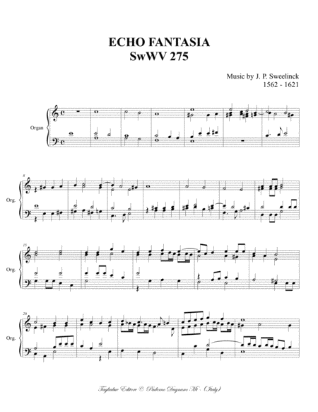 ECHO FANTASIA - SwWv 275 - For Organ image number null