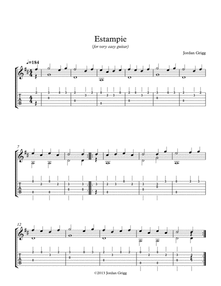 Estampie (for very easy guitar) image number null
