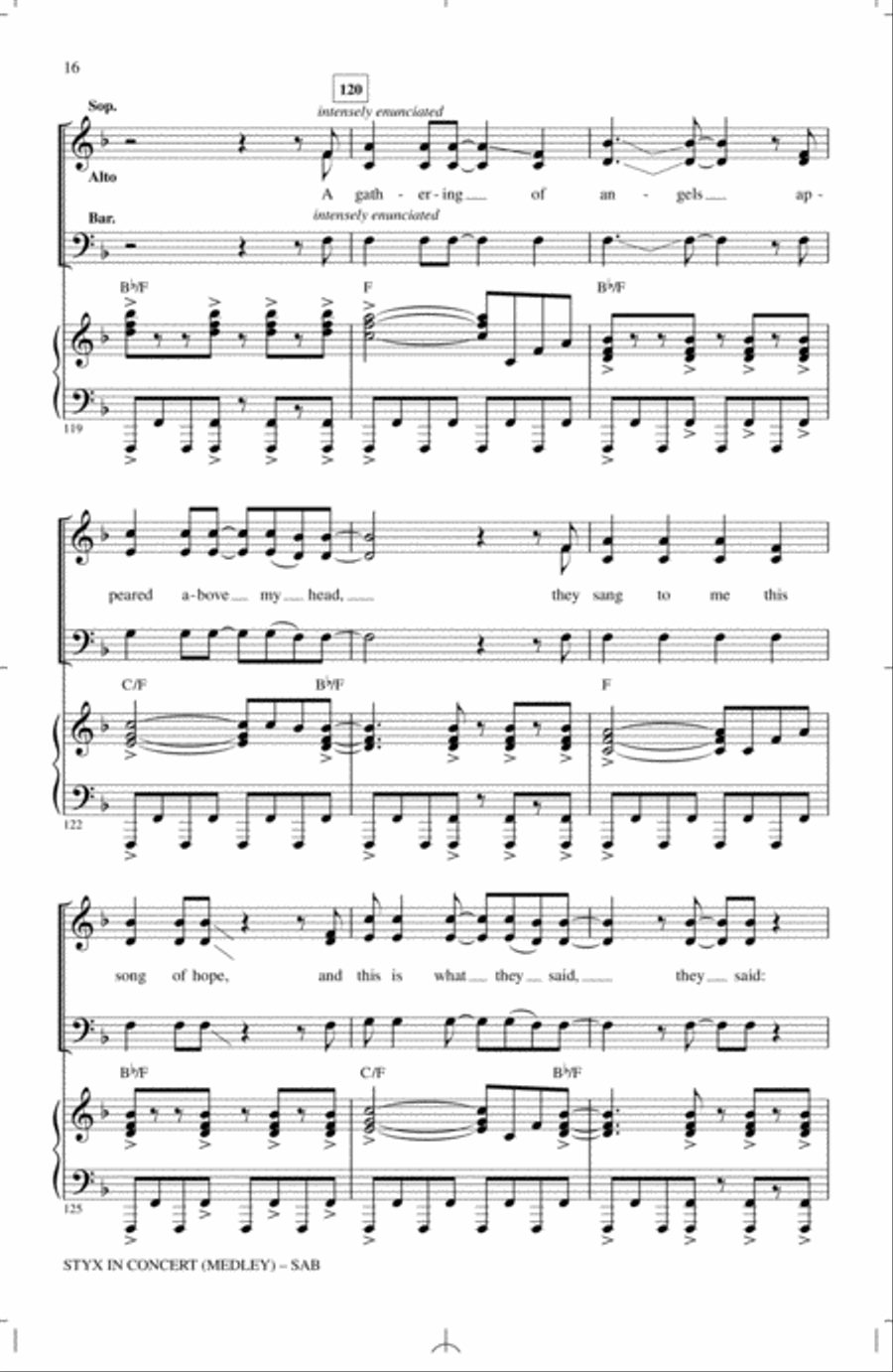 Styx In Concert (Medley) 3-Part scores gallery preview page 15
