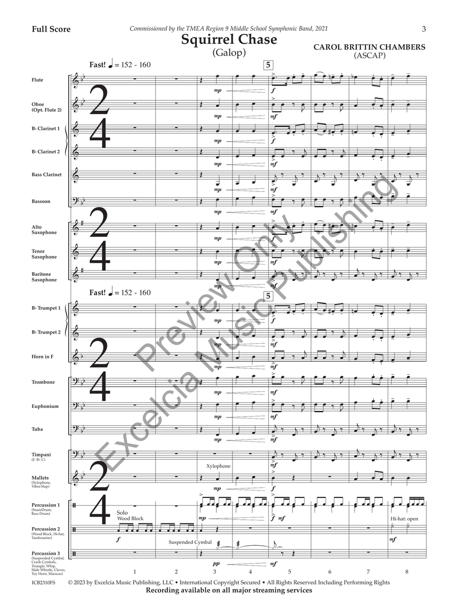 Squirrel Chase Concert Band scores gallery preview page 4