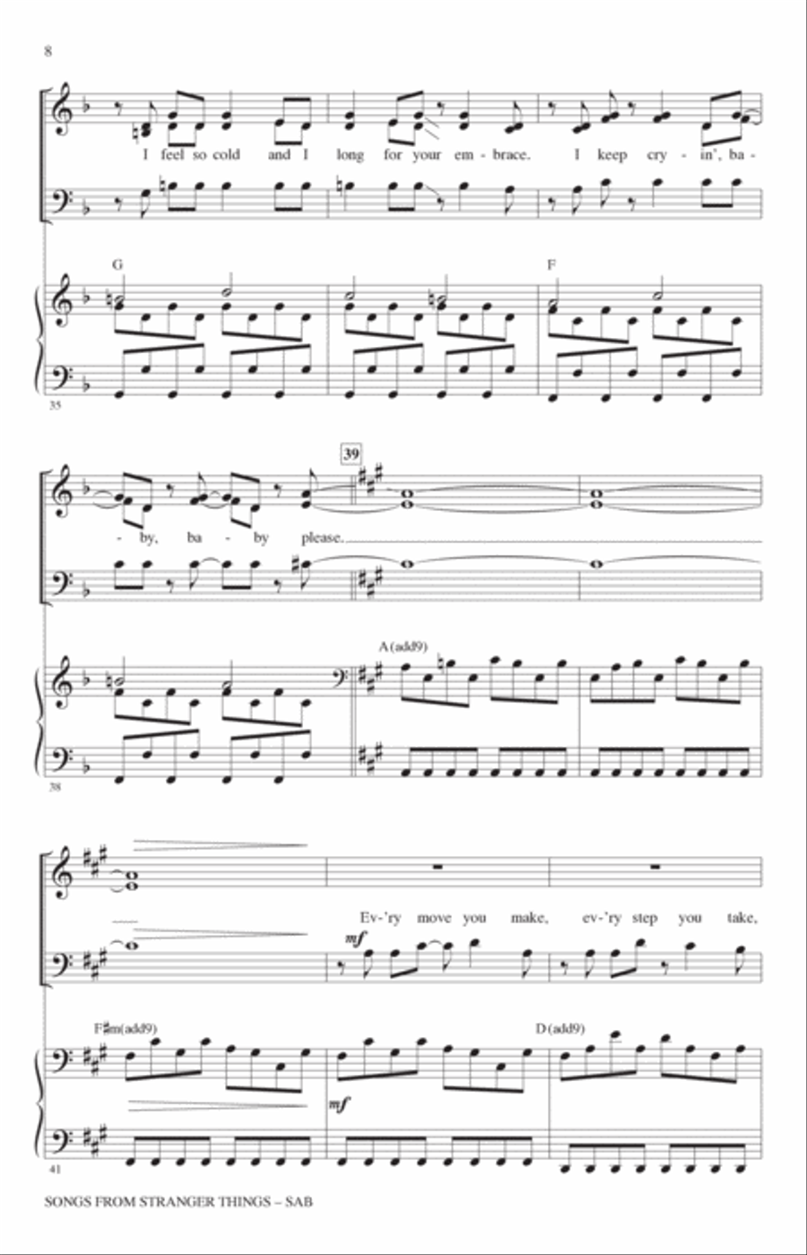 Songs from Stranger Things (arr. Alan Billingsley) 3-Part scores gallery preview page 6