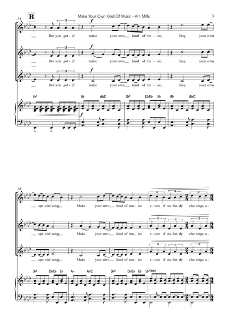 Make Your Own Kind Of Music SSA scores gallery preview page 3