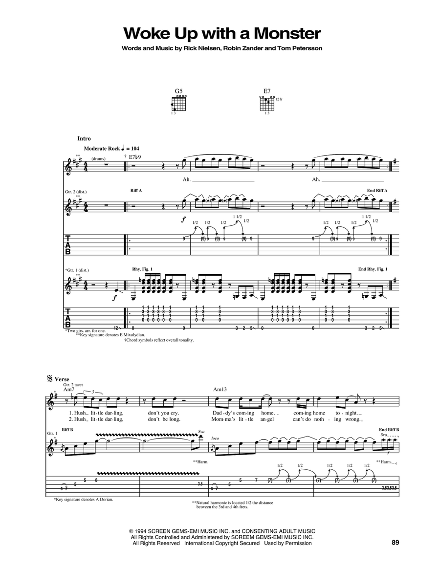 Woke Up With A Monster Woke Up With A Monster Acoustic Guitar scores gallery preview page 1