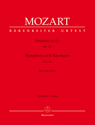 Book cover for Symphony, No. 26 E flat major, KV 184(166a)