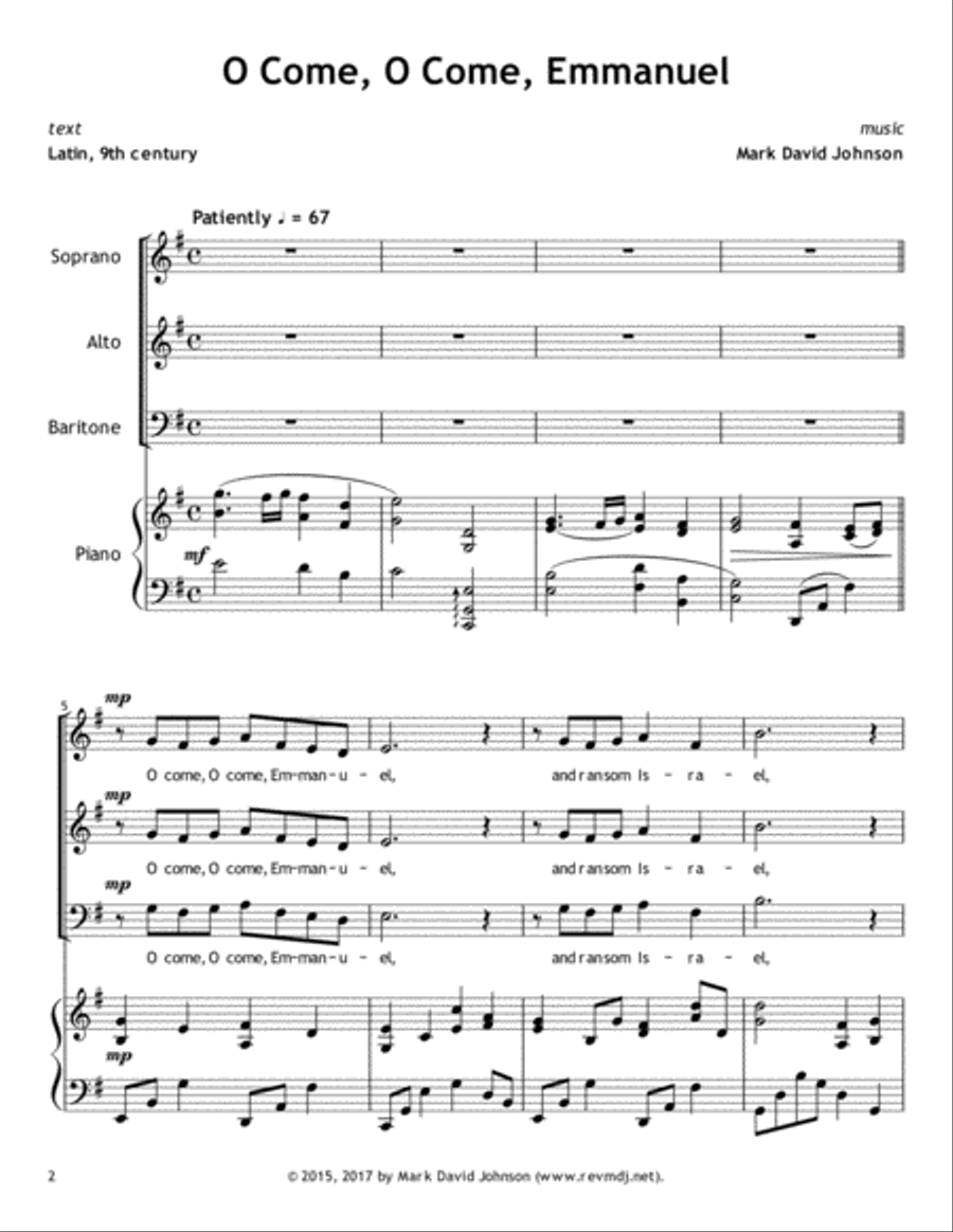 O Come, O Come, Emmanuel 3-Part scores gallery preview page 2