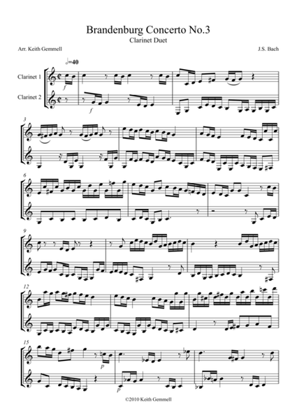 Brandenburg Concerto No. 3: Clarinet Duet image number null