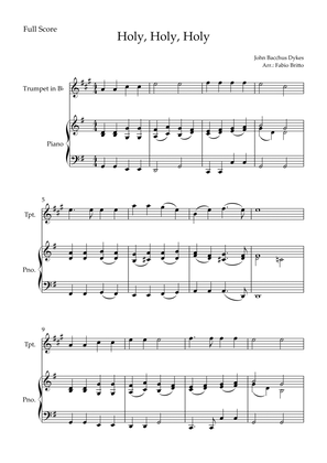 Holy, Holy, Holy (Traditional Christian Song) for Trumpet in Bb Solo and Piano Accompaniment
