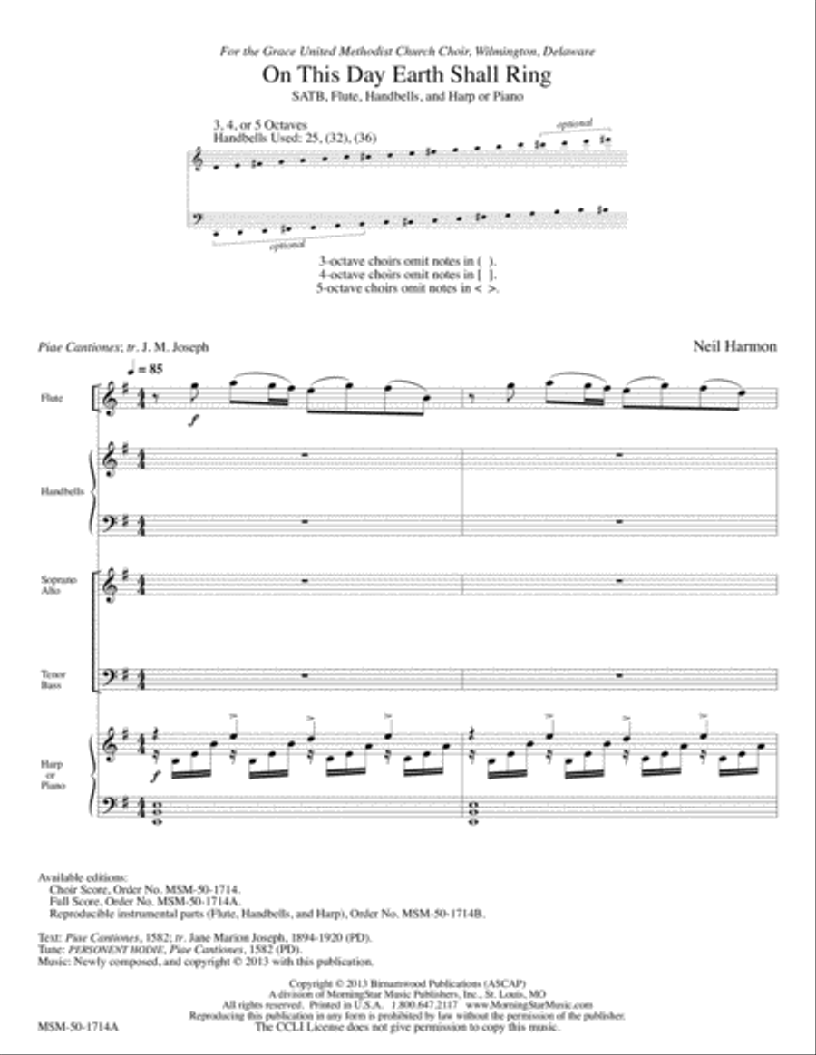 On This Day Earth Shall Ring (Full Score) Choir scores gallery preview page 2