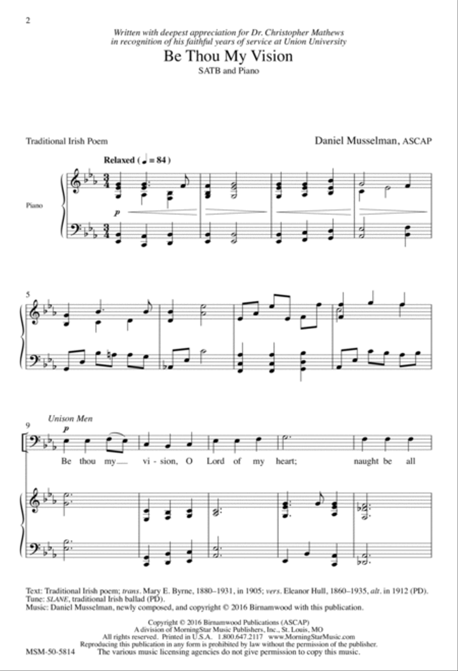 Be Thou My Vision 4-Part scores gallery preview page 2