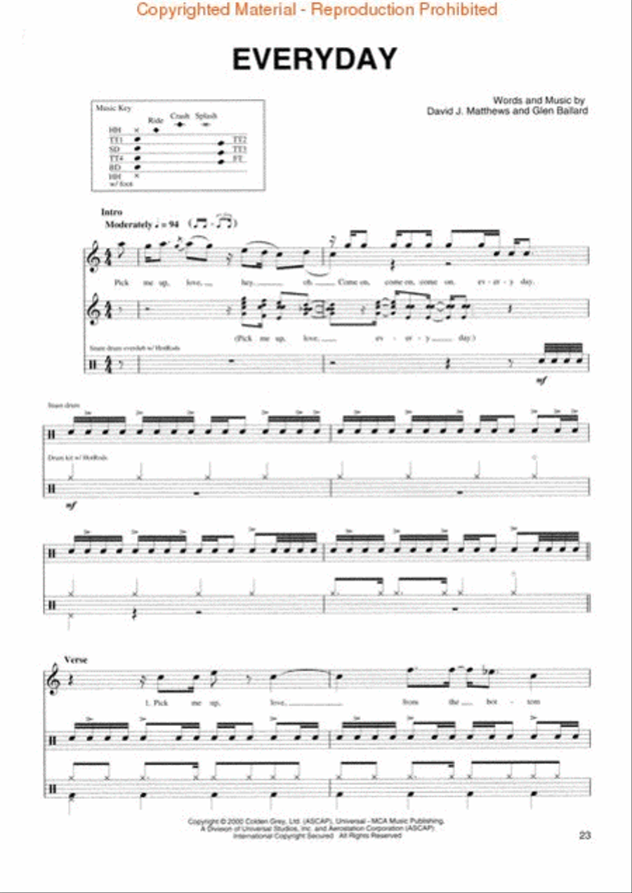 Dave Matthews Band - Fan Favorites for Drums Electric Guitar scores gallery preview page 4